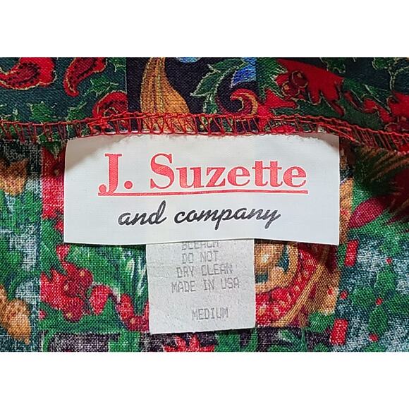 Vintage Christmas Women's Med Paisley Patchwork Print Maxi Skirt Wrap Cotton USA - Picture 7 of 9